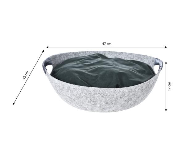 Dehner Lieblinge Kuschelbett Cup, grau/grün,