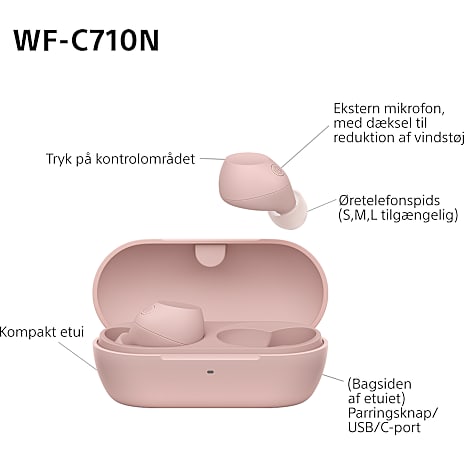 Sony WF-C710N trådløse in-ear høretelefoner - lyserød