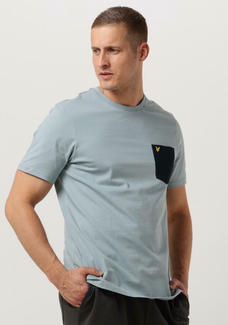 LYLE & SCOTT blauwe lyle & scott t-shirt contrast pocket t-shirt