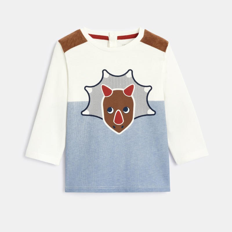 T-shirt dinosaure bleu bébé garçon Bleu