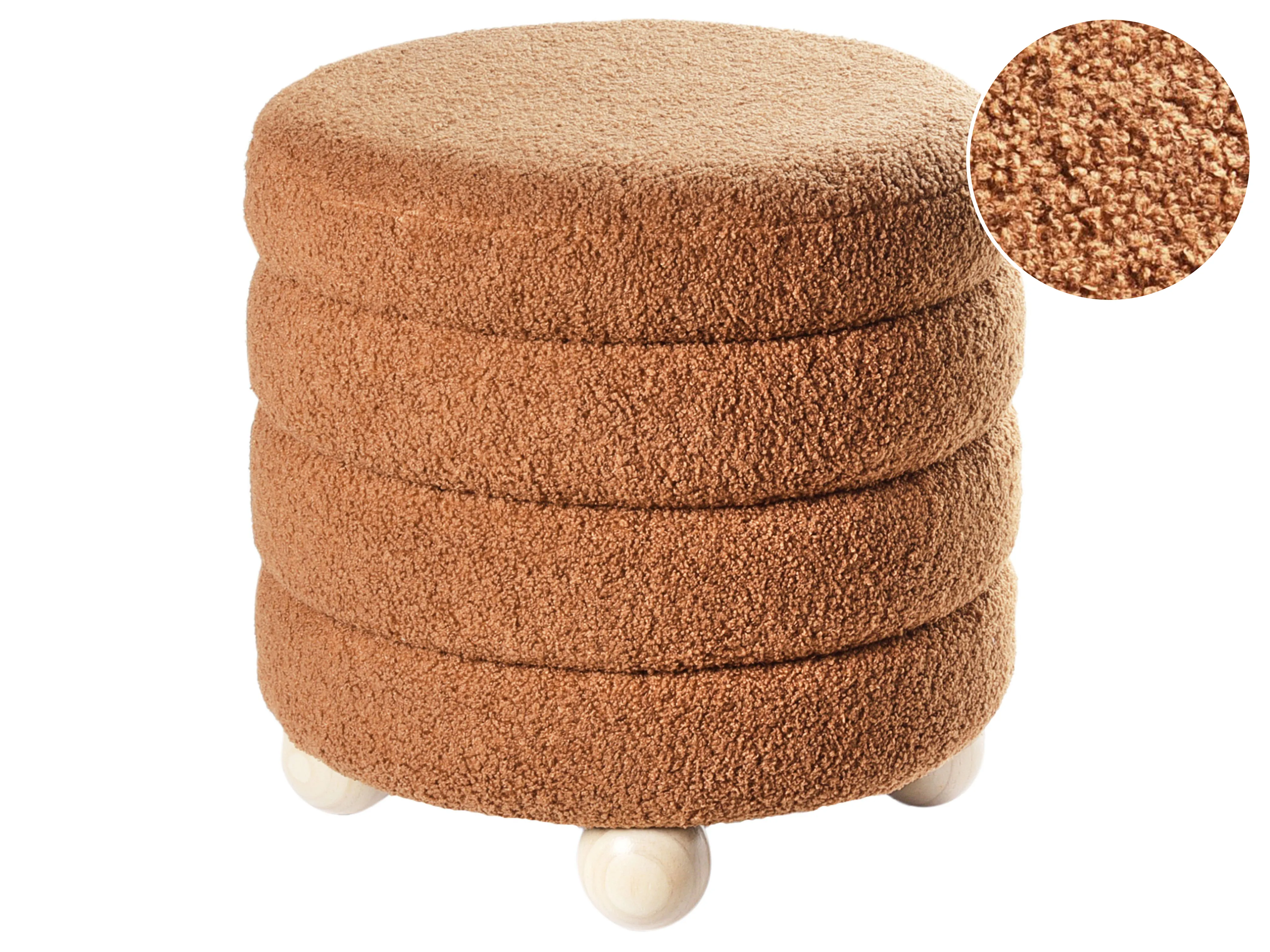 Poef CHILLY Bouclé Goudbruin