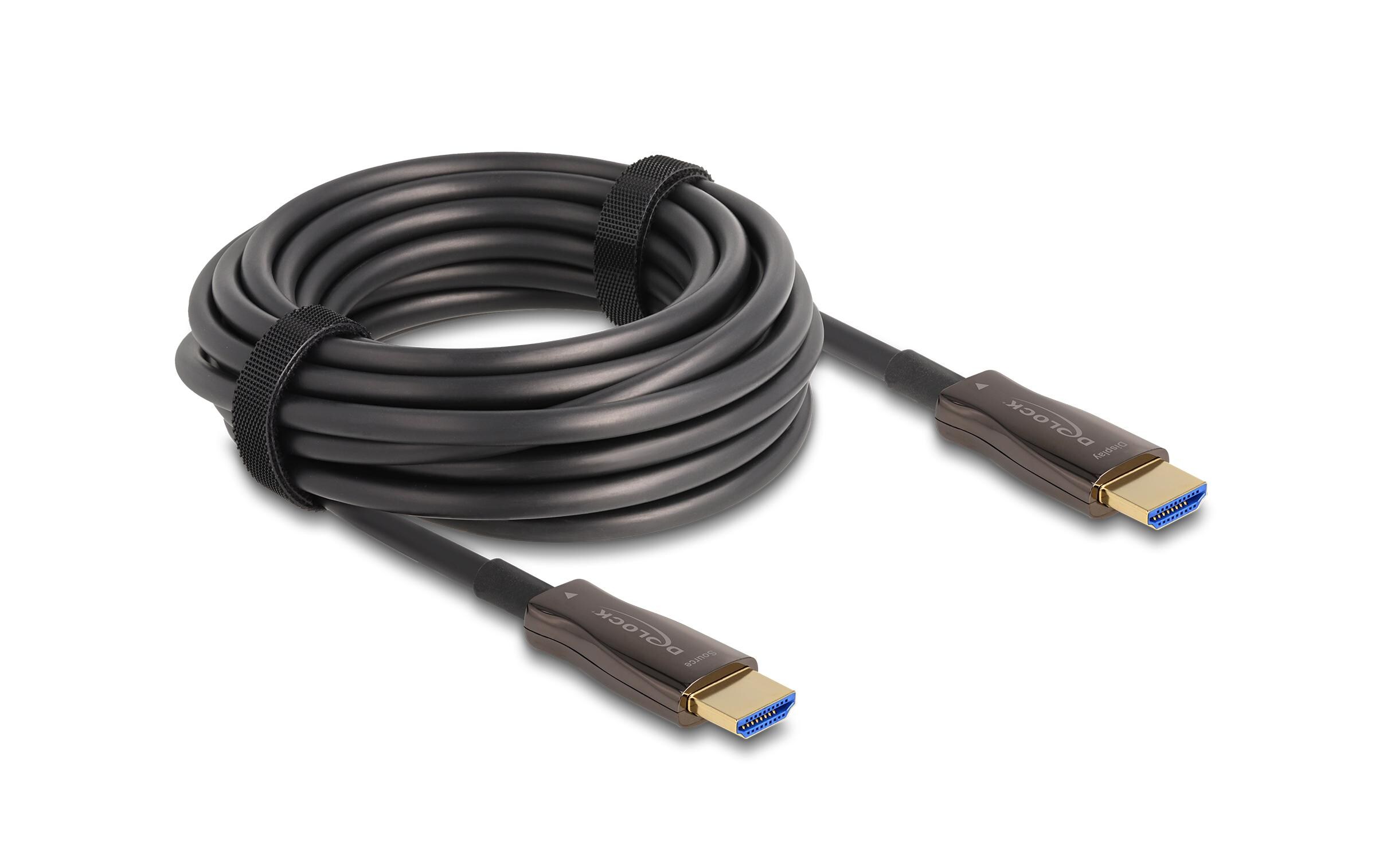 Optisches Kabel 8K 60Hz HDMI - HDMI, 10 mDelock Aktives Optisches HDMI Kabel mit Metallarmierung 8K 60 Hz 10 m