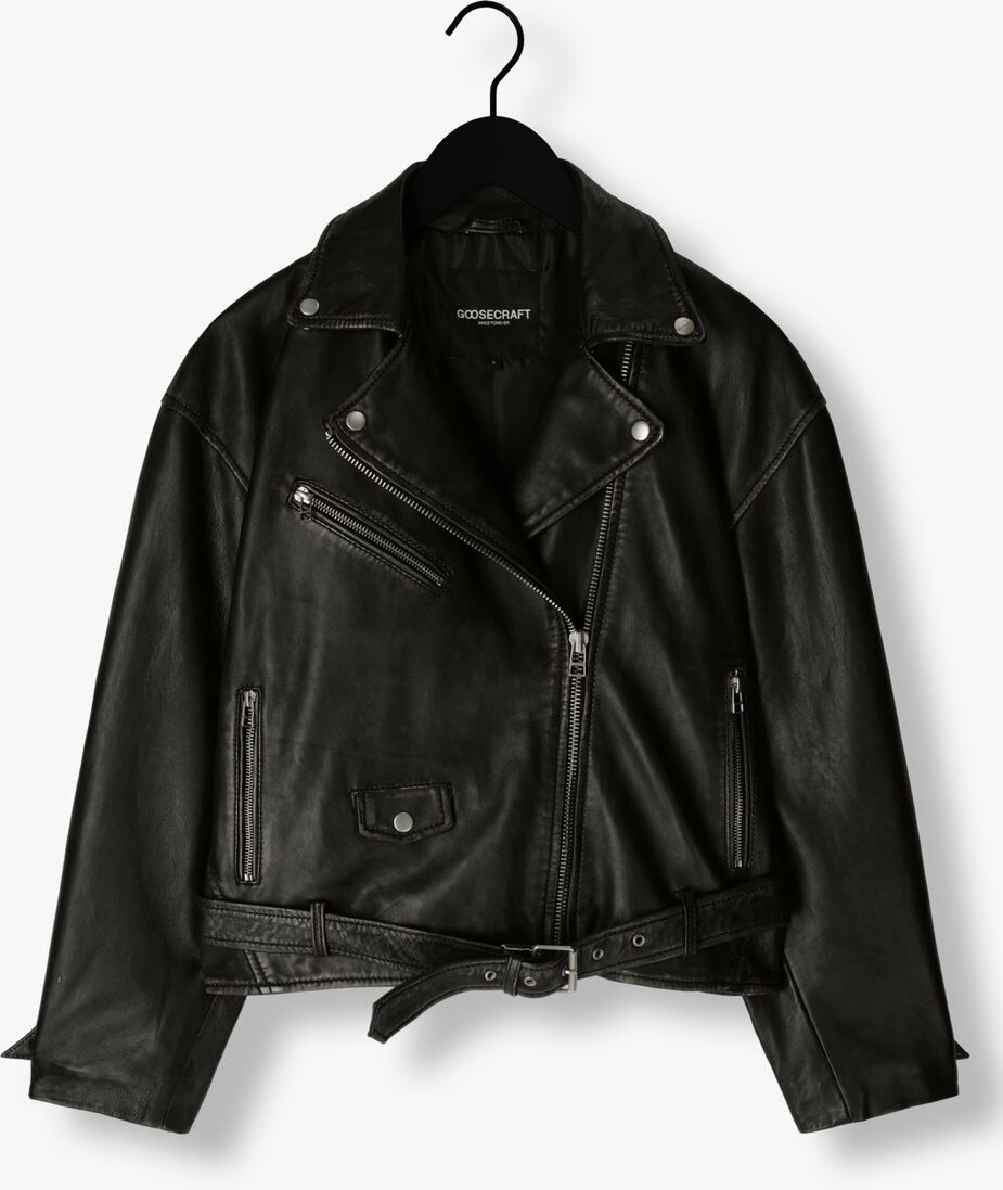 GOOSECRAFT zwarte goosecraft leren jas gc galloway biker