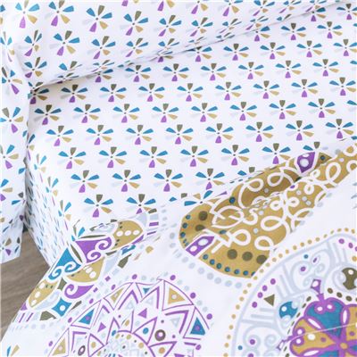 Linge de lit motif rosaces - BECQUET CRÉATION