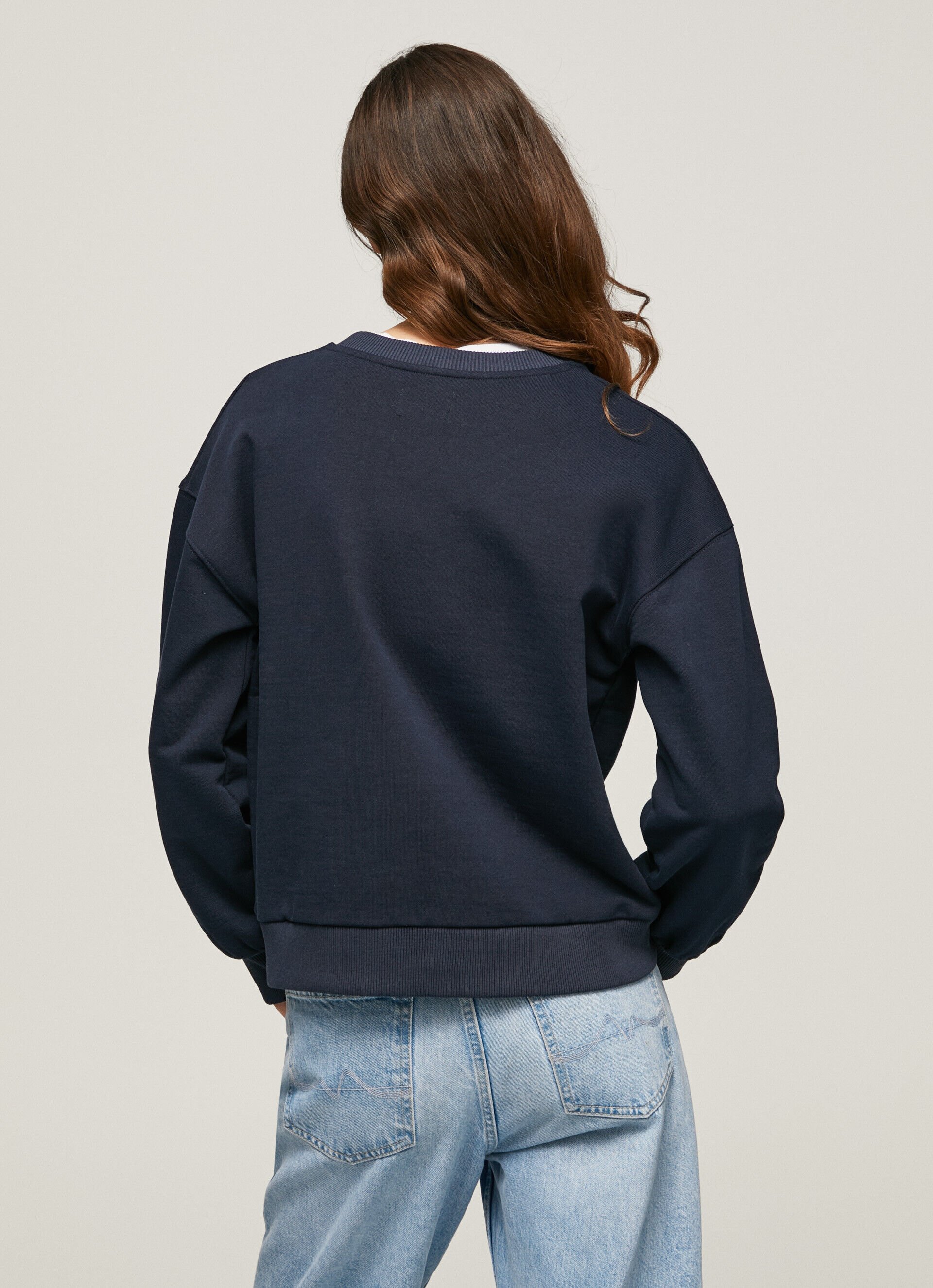 Moletom de algodão com logo circular - azul dulwich