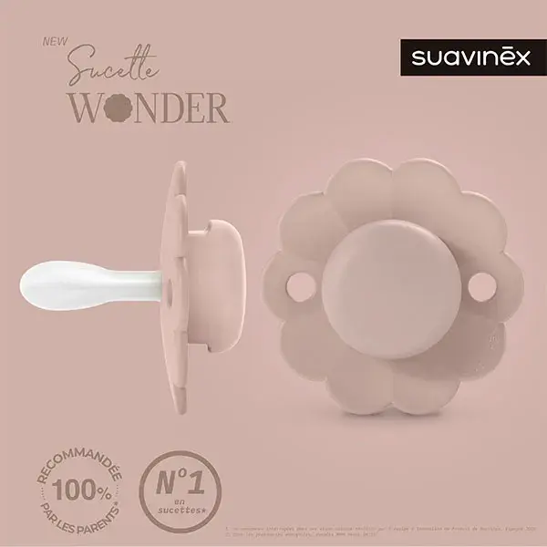 Suavinex, Wonder, Sucette réversible SXPRO 6/18mois Wonder - Pale mauve