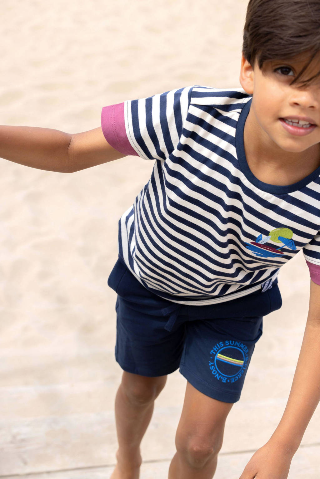 B.Nosy sweatshort met printopdruk donkerblauw