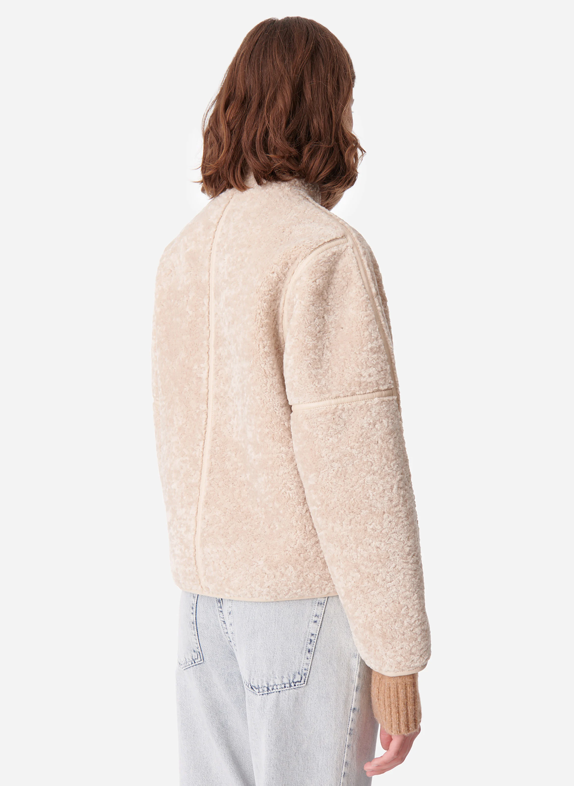 DINO - Manteau court à col montant | Beige