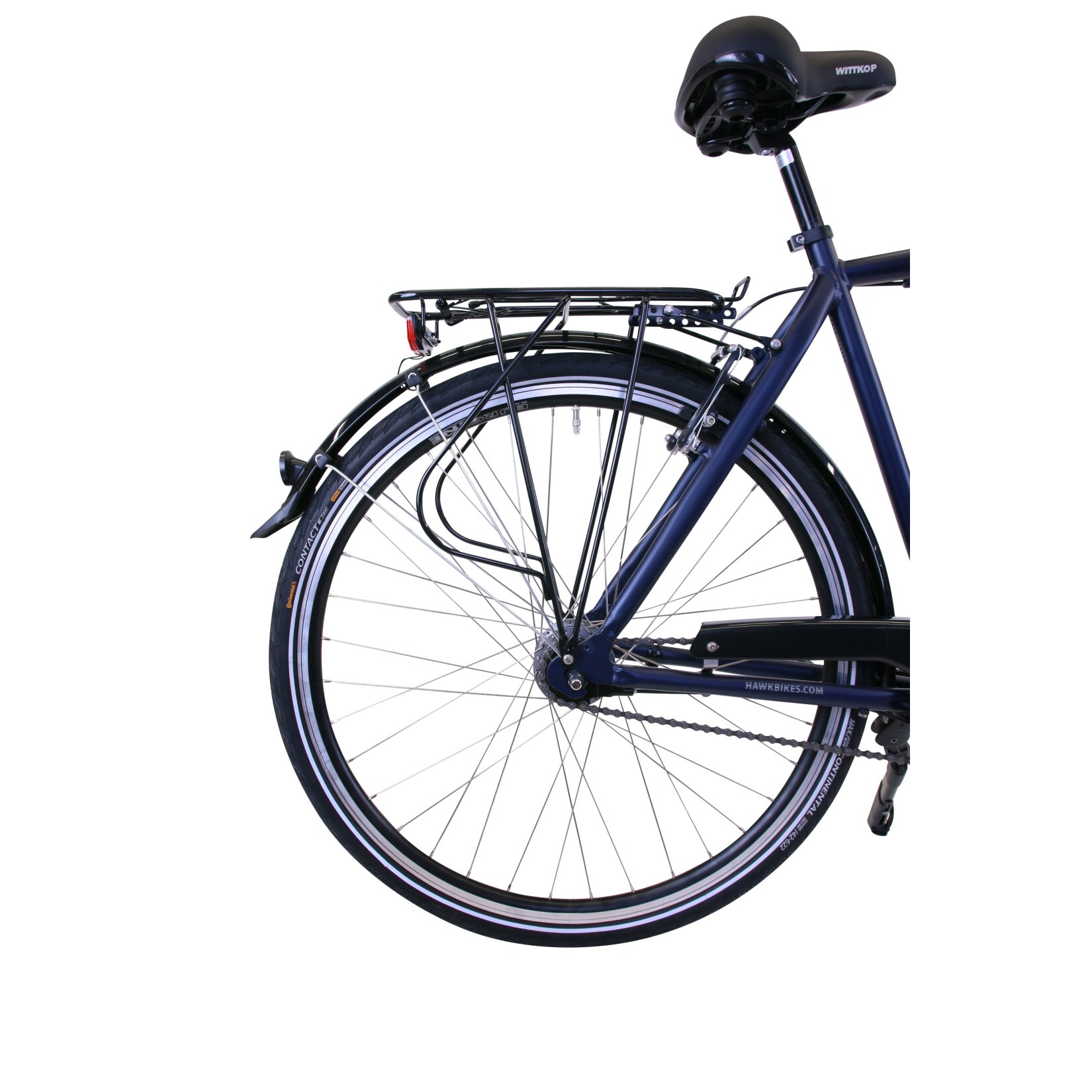 HAWK Citytrek Deluxe Gent Ocean Blue inkl. Tasche - Herren 28 Zoll - Leichtes Fahrrad mit 7-Gang Shimano Kettenschaltung & Beleuchtung I Allrounder