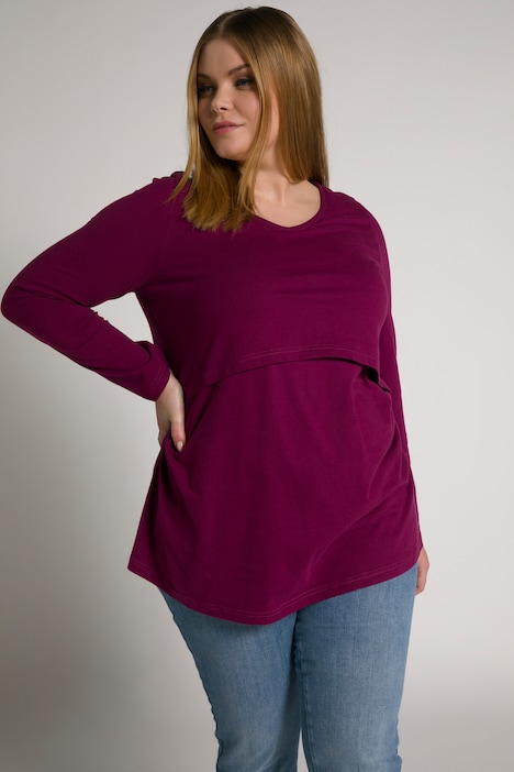 Bellieva-Shirt, elastische Raffungen, 3/4-Arm, GOTS