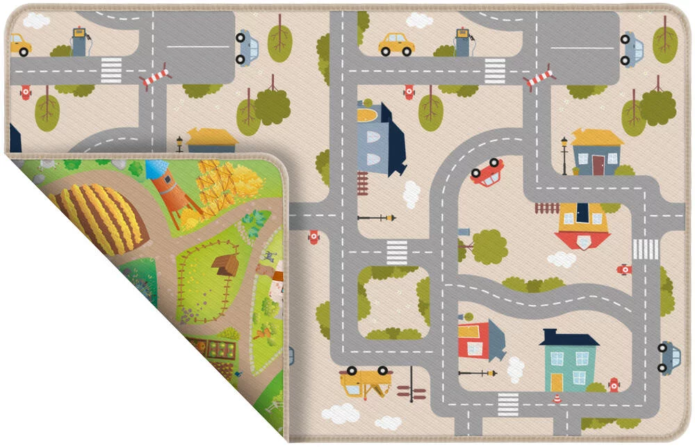 TAPIS REVERSIBLE VILLE & FERME