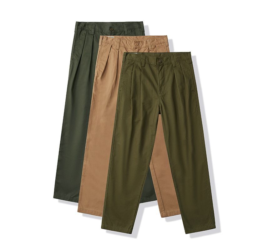 OKONKWO - Hoge taille effen cropped rechte broek
