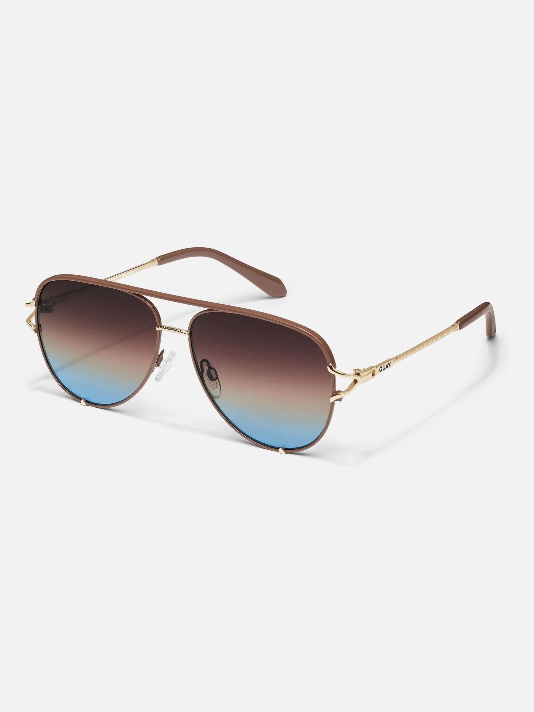 Met bladgoud - QUAY High Key Twist Sunglasses