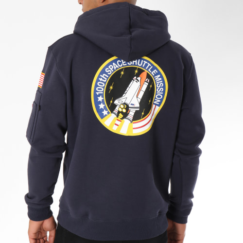 Sweat Capuche Avec Poche Bomber Nasa Space Shuttle Bleu Marine