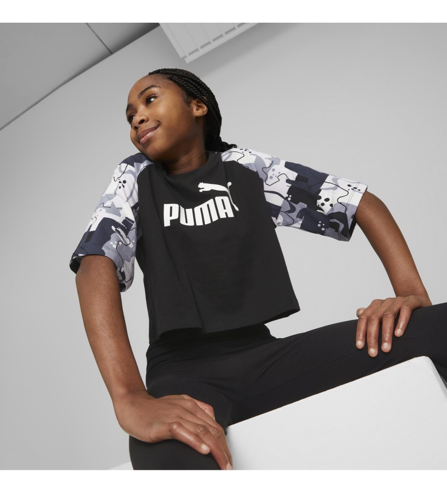 Camiseta Puma Ess+ Street Art Raglan Aop G preta