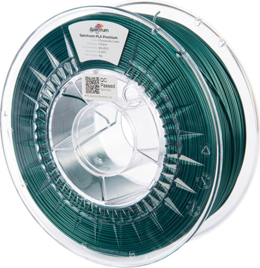 Spectrum  PLA Premium Chrysocolla Green, 1,75 mm / 1000 g    Verzugsfreies PLA in guter Qualität