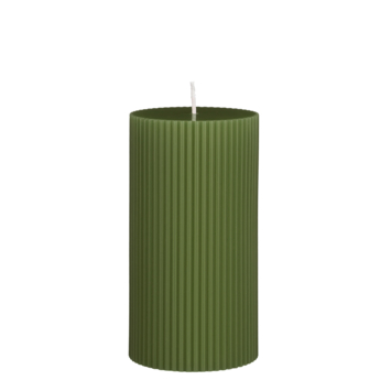 Pilaar kaars donker groen - h13xd7cm