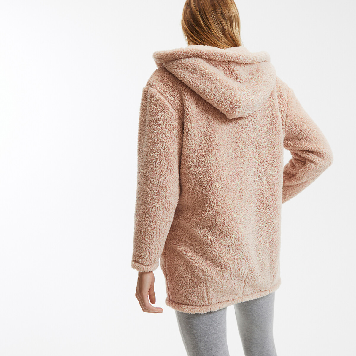 SO'HOME<br>Robe com capuz em malha de lã