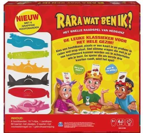 RARA Wat ben ik? – het snelle raadspel voor het hele gezin – nieuwe editie met leuke hoofdbanden