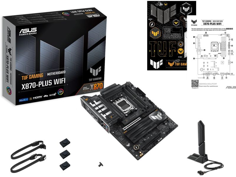 ASUS Mainboard TUF Gaming X870-Plus WIFI Gaming-ATX-Mainboard mit X870-Chipsatz, AM5-Socket und WLAN