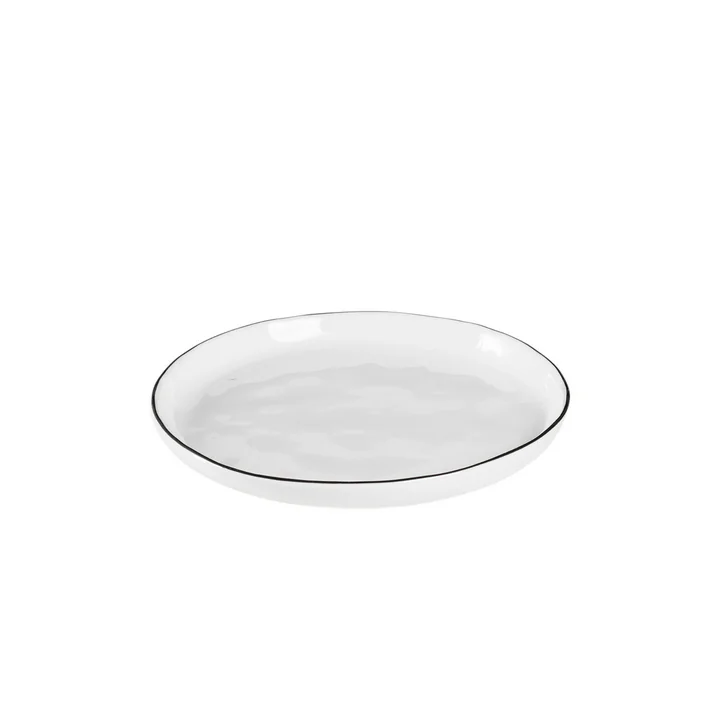 Broste Copenhagen - Salt Beiteller, Ø 13,8 cm, weiss / schwarz