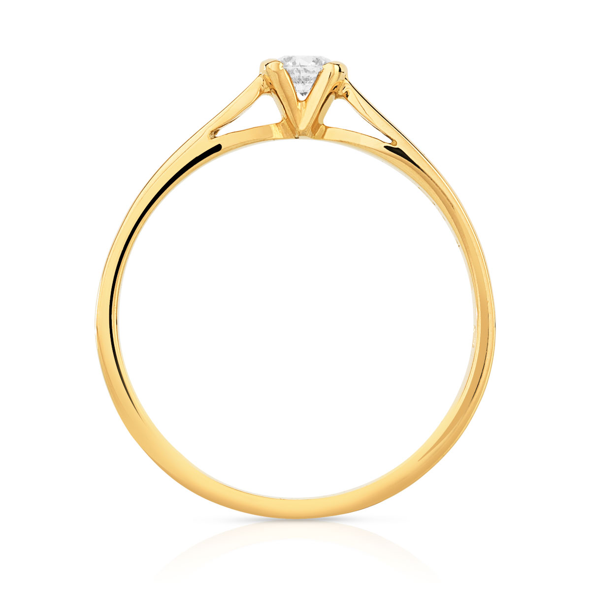 Solitaire or 750 diamant 0.10 carat H/P1