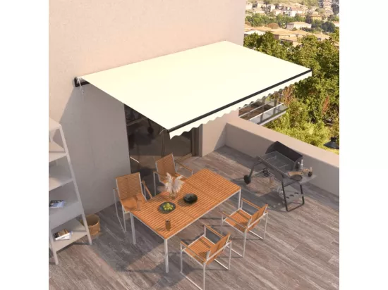 Auvent rétractable automatique 500x300 cm Crème