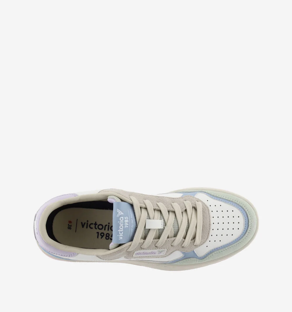 C80 - CASUAL PATCH COLORS Baskets rétro unisexes multicolores LILA