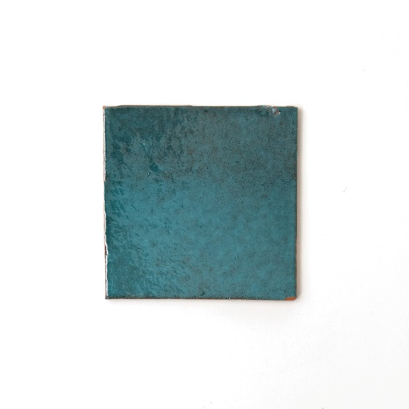 handglasierte Kachel 'turquoise', türkis, L 10 cm, B 10 cm von fischer's lagerhaus