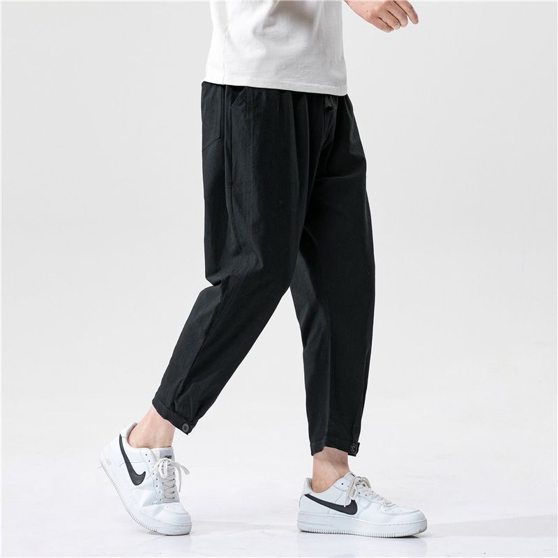 Sparrow Farm - Cropped rechte broek met knoopjes en manchetten