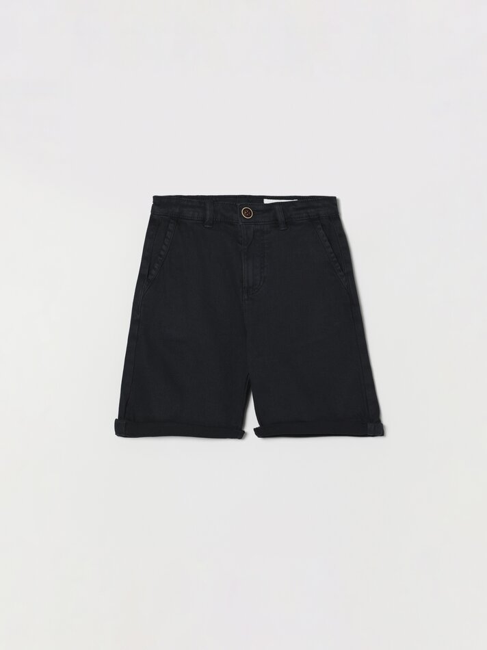 Calções chino elásticos - Azul Índigo Escuro