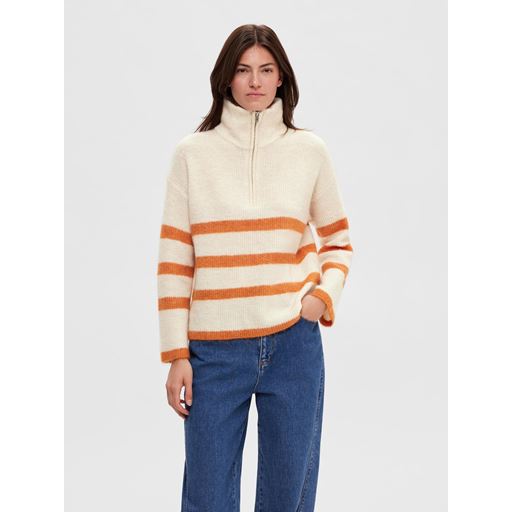 Selected Femme Maline Striktrøje, Birch/Marmalade, L