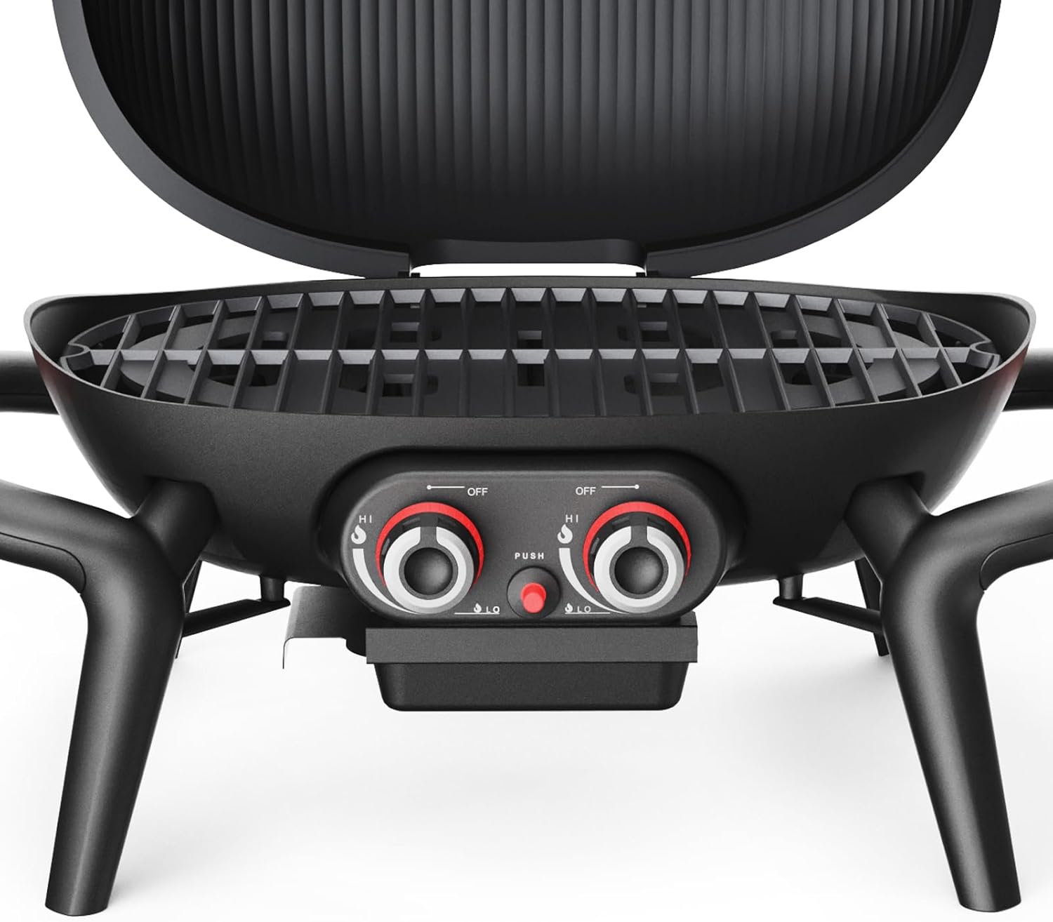 TAINO KENAI Gasgrill Camping Tischgrill Balkongrill Gas Outdoorküche Thermometer Aluguss Schwarz