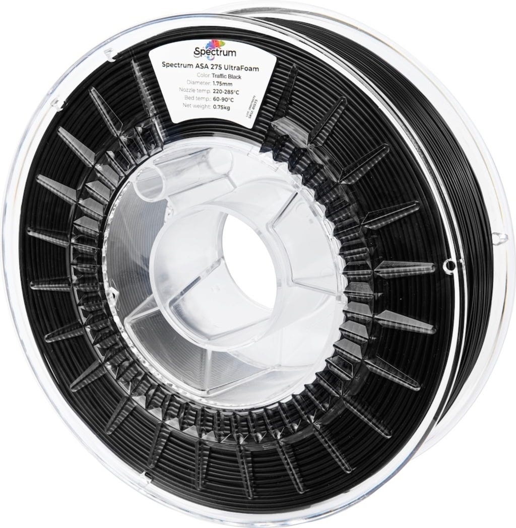 Spectrum  LW-ASA UltraFoam Traffic Black, 1,75 mm / 750 g    Technisches Leichtbau-Filament mit Schäumtechnologie in Traffic Black
