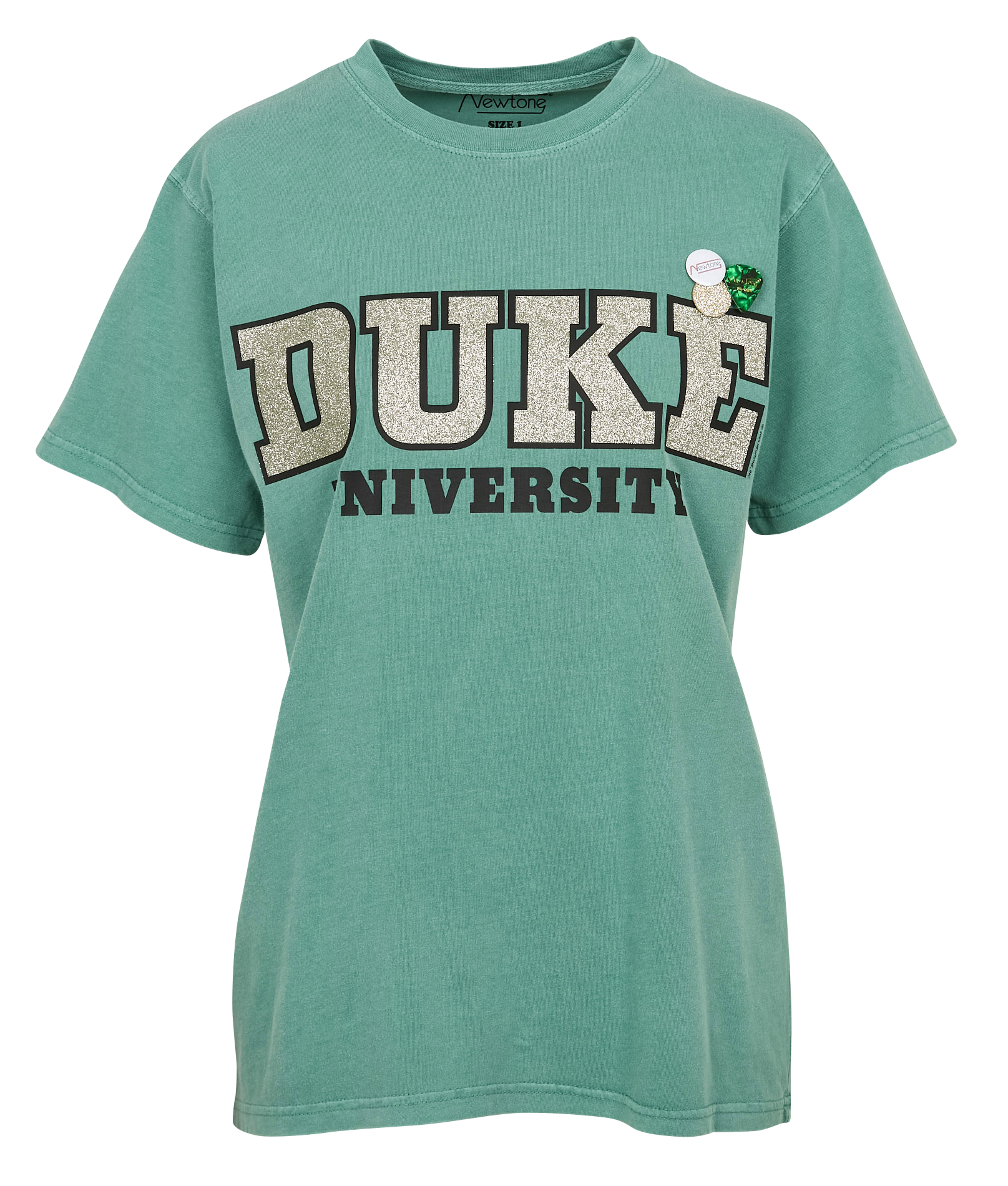 TRUCKER UNIVERSITY - Tee-shirt droit col rond sérigraphie à paillettes en coton | Vert