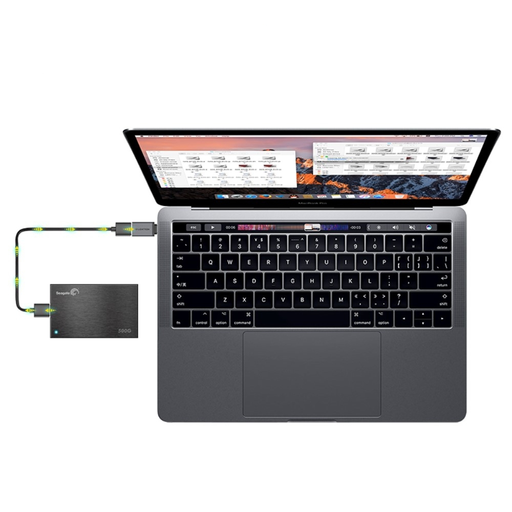 Aluminium USB 3.0 auf USB C Adapter - Dunkelgrau (Space Grau)