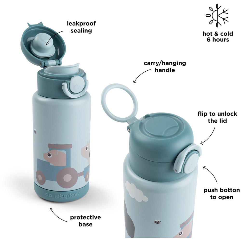 Køb DonebyDeer Blue Termoflaske Tiny Farm 340 Ml