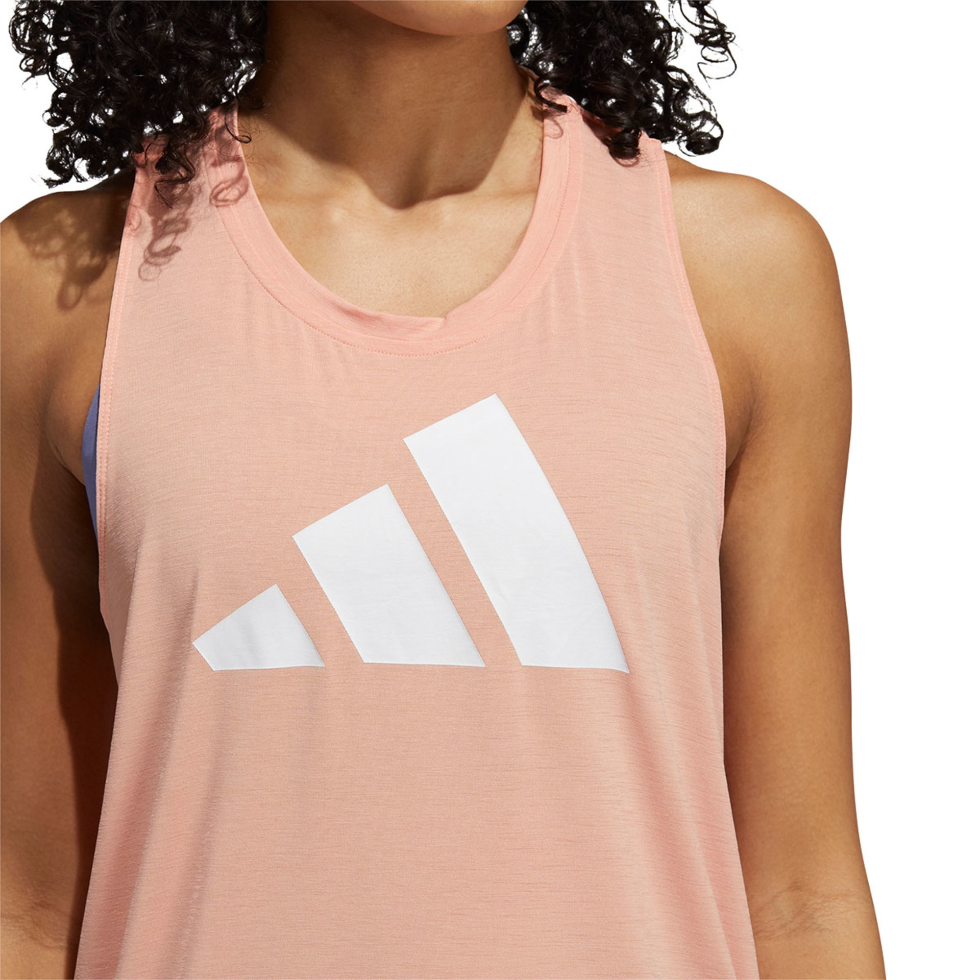 adidas 3Bar Logo Hardloopshirt Zonder Mouwen Lichtroze Dames
