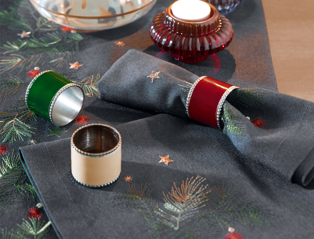 Lot de 2 serviettes de table-Cimes de pin