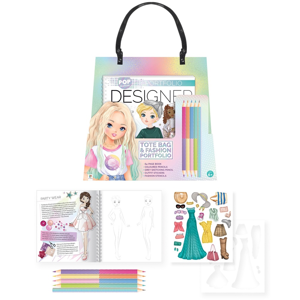 Pop Fashion Designer Tragetasche und Modeportfolio