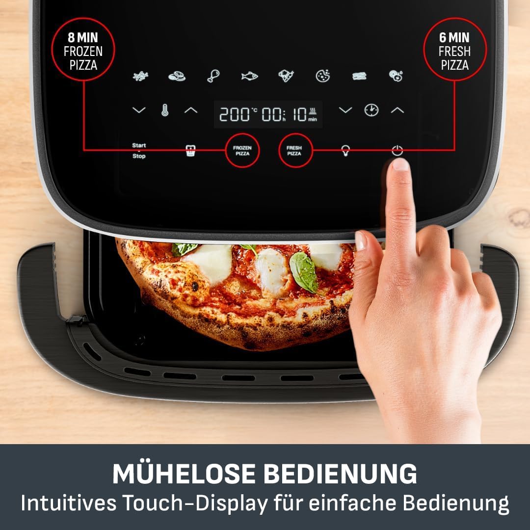 Tefal Easy Fry XL Surface Heißluftfritteuse – Airfryer mit Sichtfenster & XL-Garfläche (bis 1 kg), digitales Bedienfeld, Extra-Crisp, energieeffizient & schnell, antihaft, kompakt, Pizza Ofen FW4018