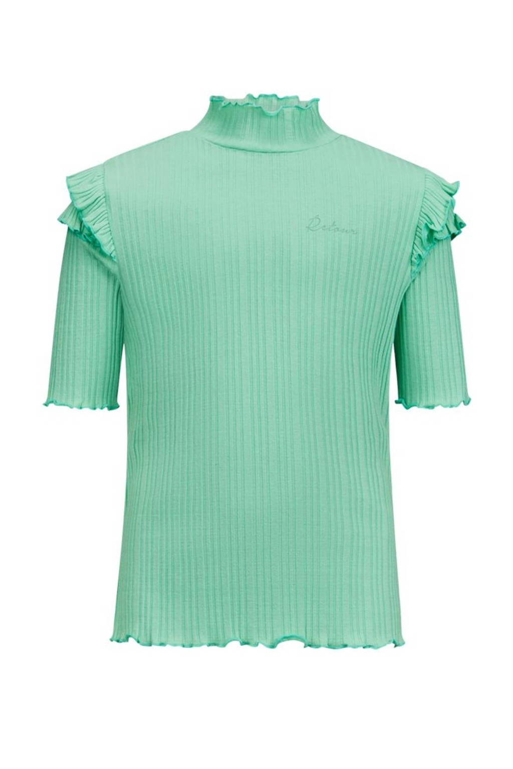 Retour Jeans top Yass met ruches mintgroen