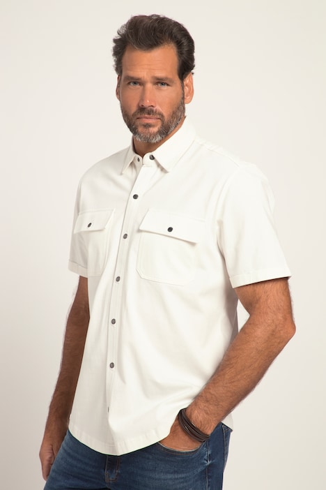 Jersey-Hemd, Halbarm, Kent-Kragen, Modern Fit