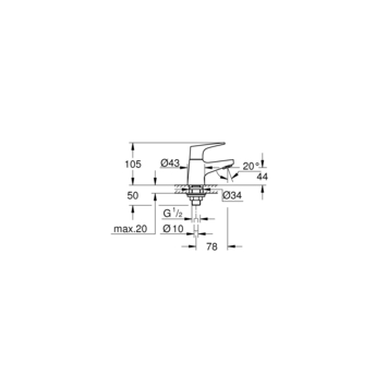 GROHE Start Flow XS-size éénhendel fonteinkraan Chroom