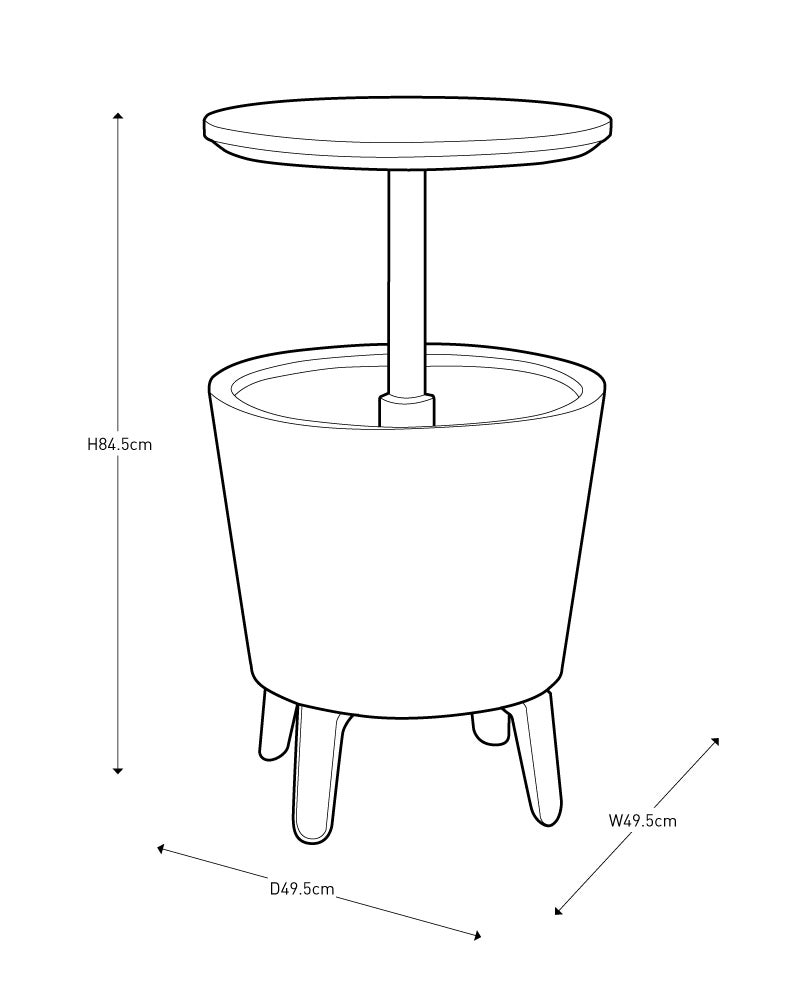 Keter Coolbar Partytafel - 49,5x49,5x57cm - Groen
