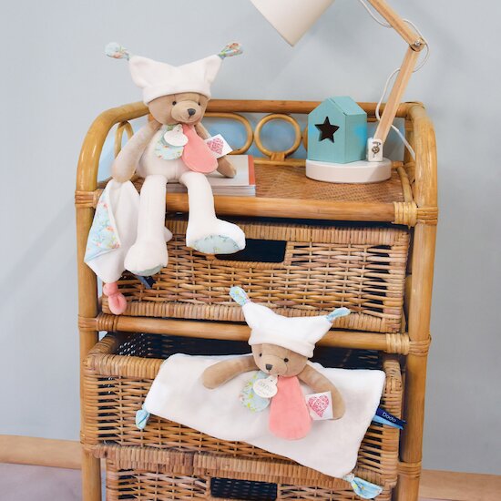 Doudou Plat Ours 3 Histoires   Blanc        25 cm   de               Doudou et Compagnie
