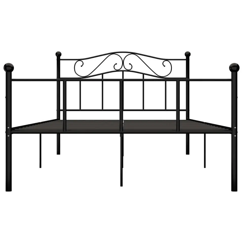 vidaXL - Tweepersoonbed -Zwart - Metaal - 140x200 cm