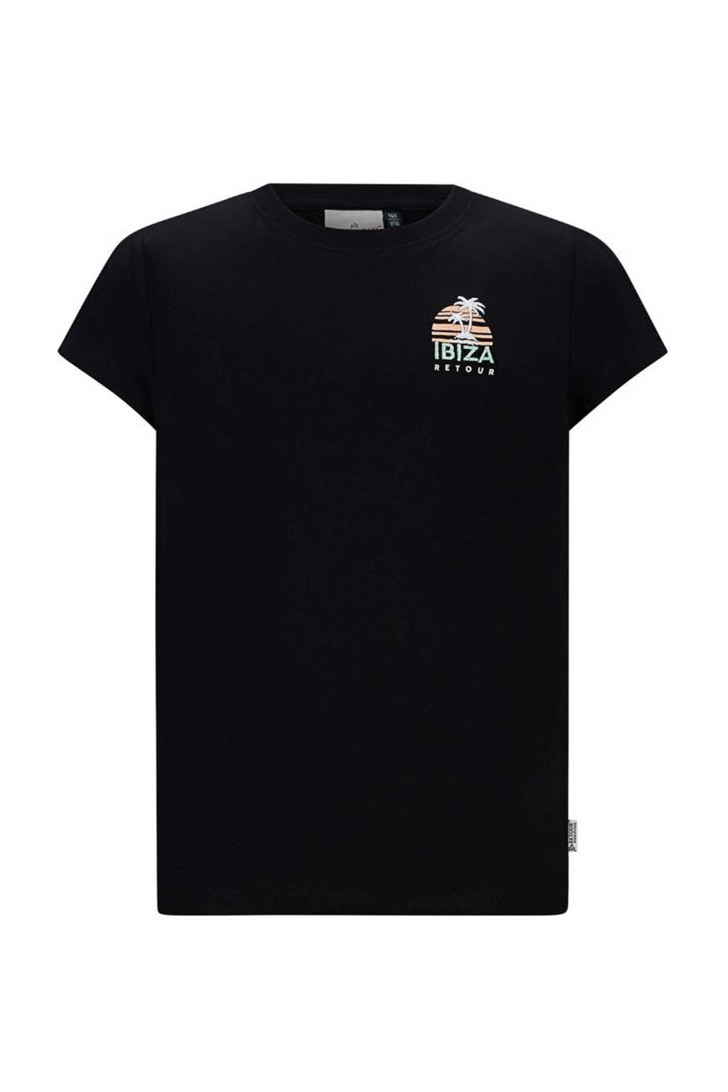 Retour Jeans T-shirt Bondy met printopdruk zwart