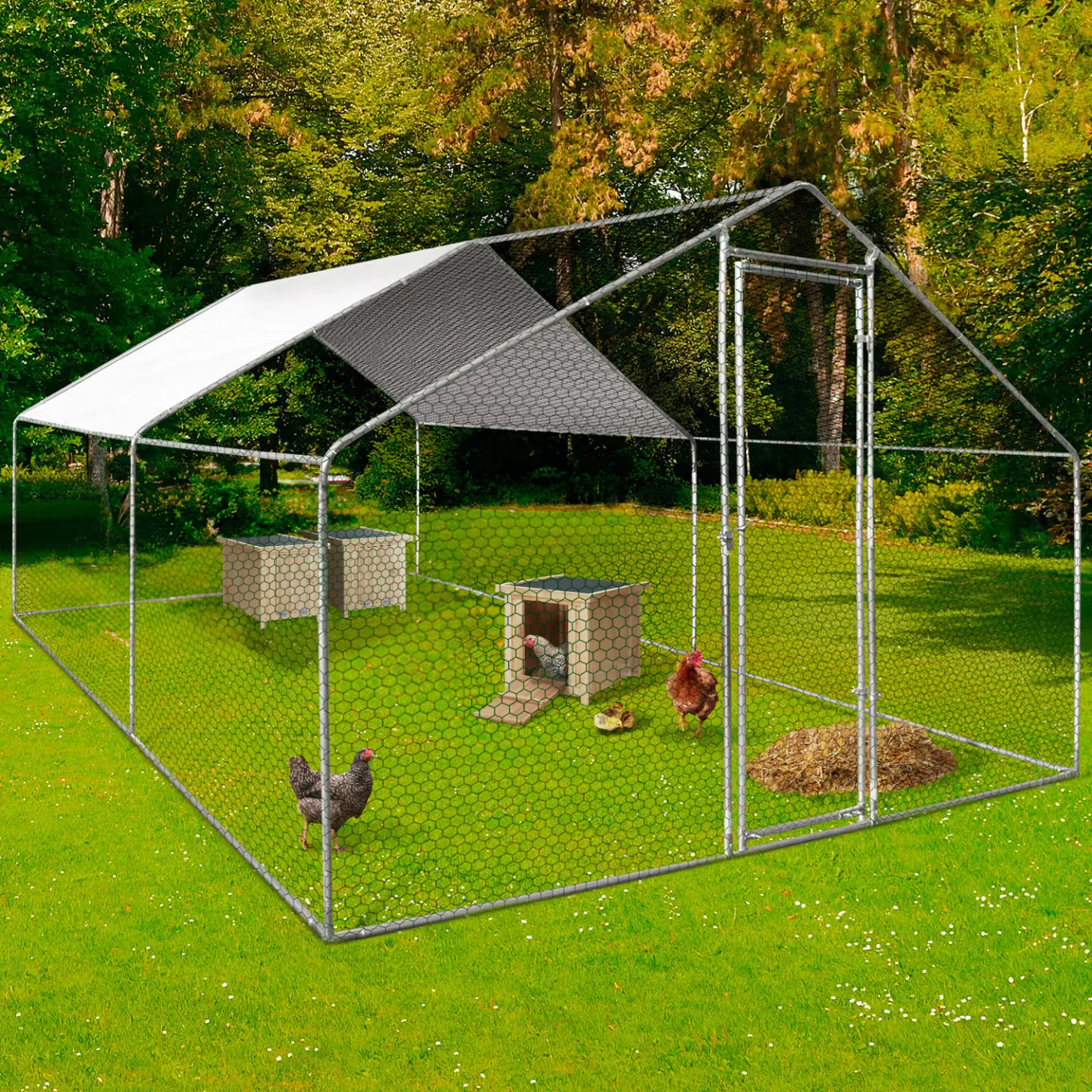 Lot de 3 clapiers en bois pondoirs pour poules nichoirs avec fond