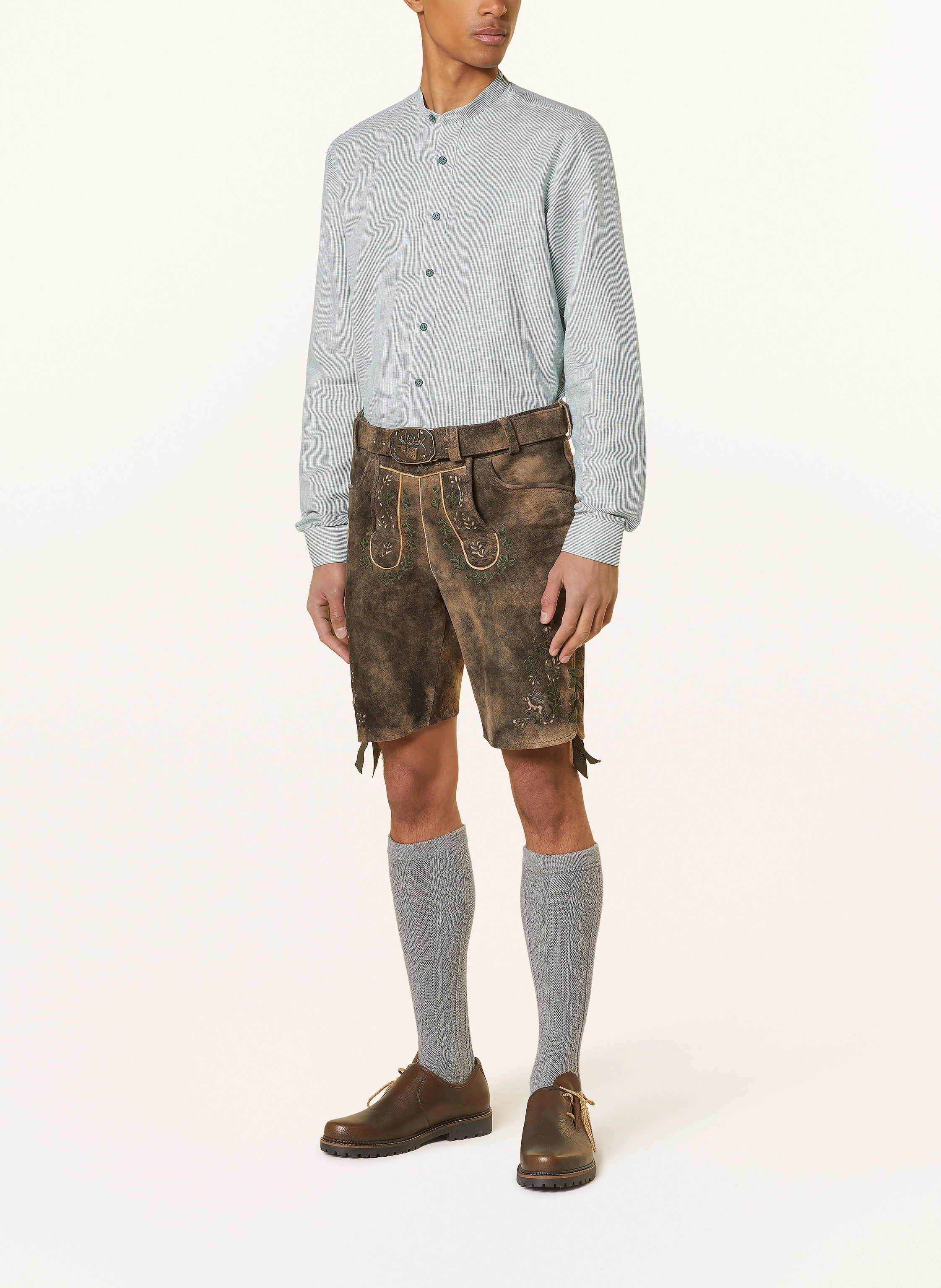 Hammerschmid Trachtenhemd Slim Fit mit Stehkragen und Leinen